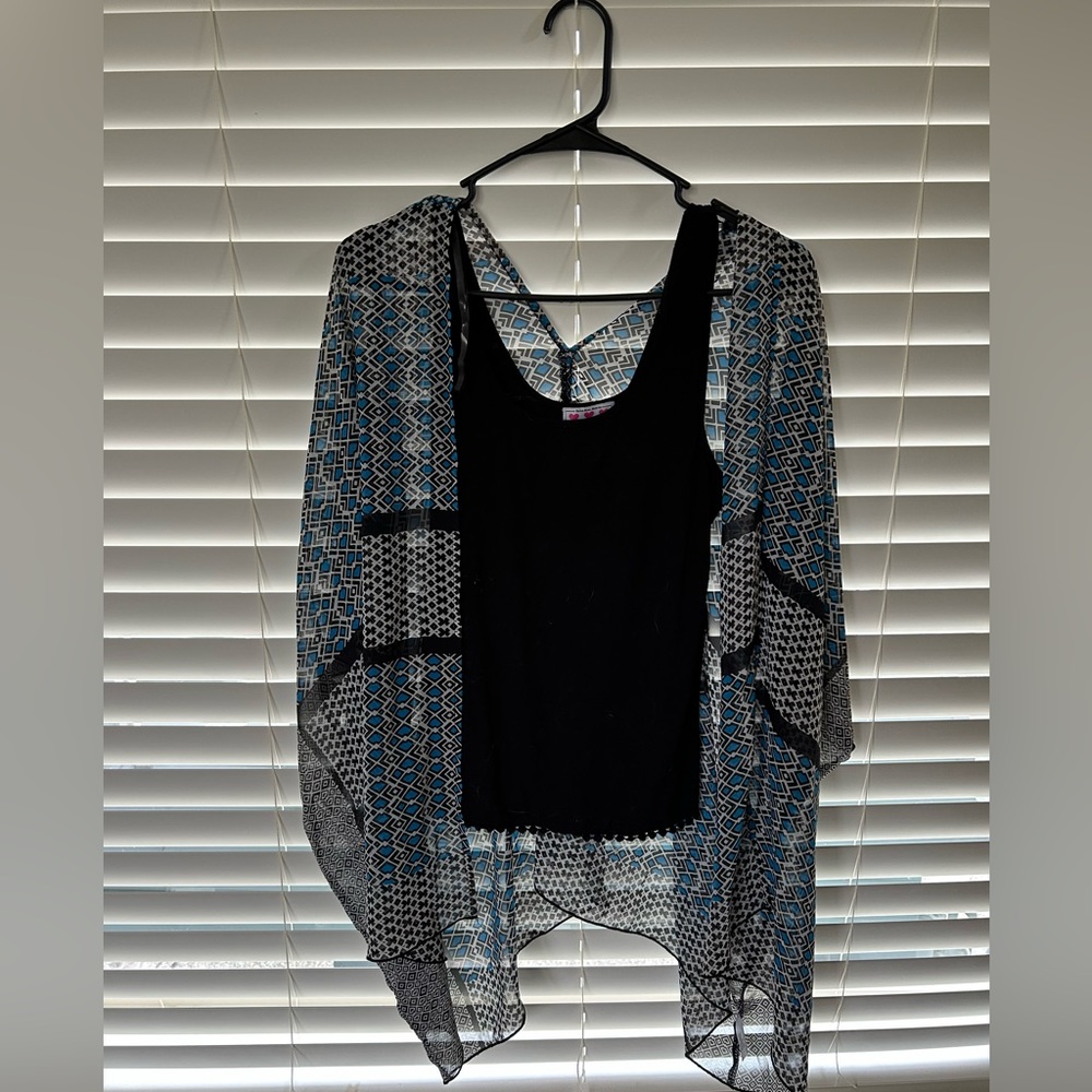 Tank top with Kimono cover.